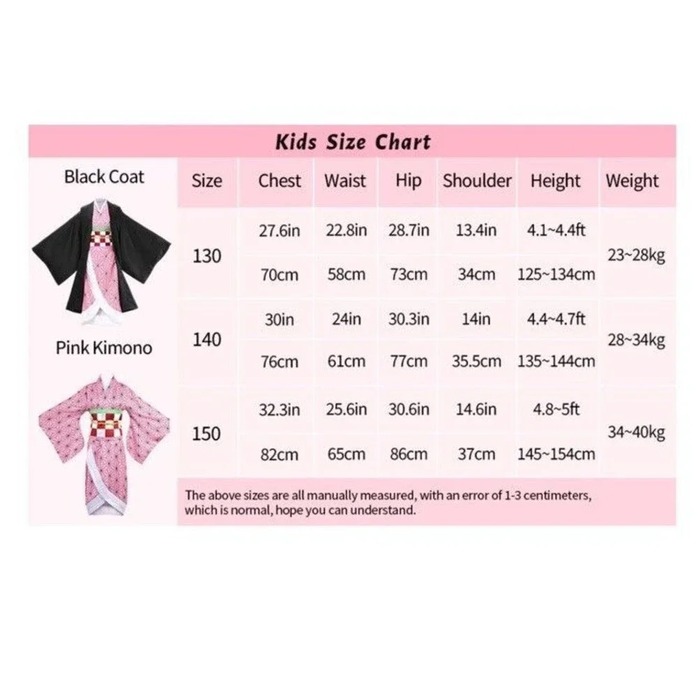 Nezuko Cosplay Demon Slayer Size Asian S/140